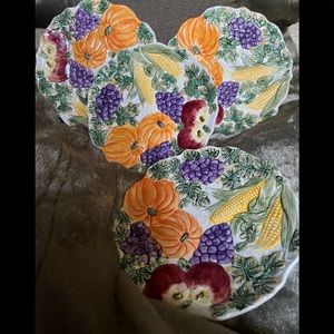 Beautiful 1993 Harvest Bounty by Fritz & Floyd Omnibus Salad plates.